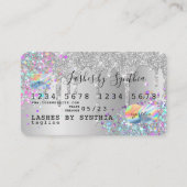 Silver glitter druppels Credit Kaart hologram add  Visitekaartje (Voorkant)