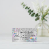 Silver glitter druppels Credit Kaart hologram add  Visitekaartje (Staand voorkant)