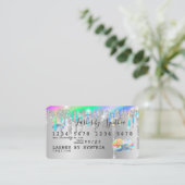 Silver glitter druppels Credit Kaart hologram add  Visitekaartje (Staand voorkant)