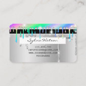 Silver glitter druppels Credit Kaart hologram add  Visitekaartje (Achterkant)