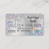 Silver glitter druppels Credit Kaart hologram add  Visitekaartje (Voorkant)