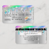 Silver glitter druppels Credit Kaart hologram add  Visitekaartje (Voorkant / Achterkant)