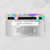 Silver glitter druppels Credit Kaart hologram Visitekaartje (Achterkant)
