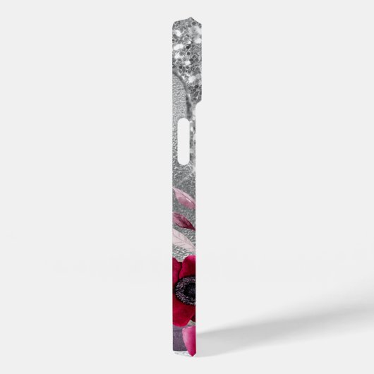 Silver glitter druppelt de floraalnaam Case-Mate iPhone case (Achterkant / Rechts)