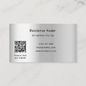 Silver glitter druppelt elegant qr code business kortingskaartje (Achterkant)