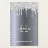 Silver glitter druppelt glazen aanwijzingsboek 202 planner (Voorkant)