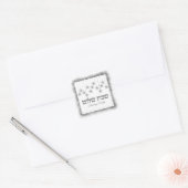 Silver Glitter Dust Hebrew Shabbat Shalom Vierkante Sticker (Envelop)