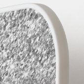 Silver Glitter Dusty Pink Ombre Modern Script Pickleball Paddle (Links Detail)