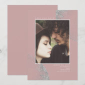 Silver Glitter Dusty Roze sparen de Foto van de Da Save The Date (Voorkant / Achterkant)
