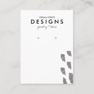 Silver Glitter Earling Display Card Visitekaartje