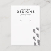 Silver Glitter Earring Display Kaart Visitekaartje (Voorkant)