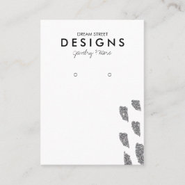 Silver Glitter Earring Display Kaart Visitekaartje
