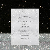 Silver glitter edele moderne elegante bruiloft uitnodiging briefkaart