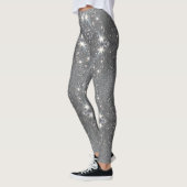 Silver Glitter Effect Dance Stretch Pants - Pant Leggings (Links)