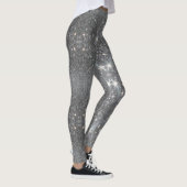 Silver Glitter Effect Dance Stretch Pants - Pant Leggings (Rechts)