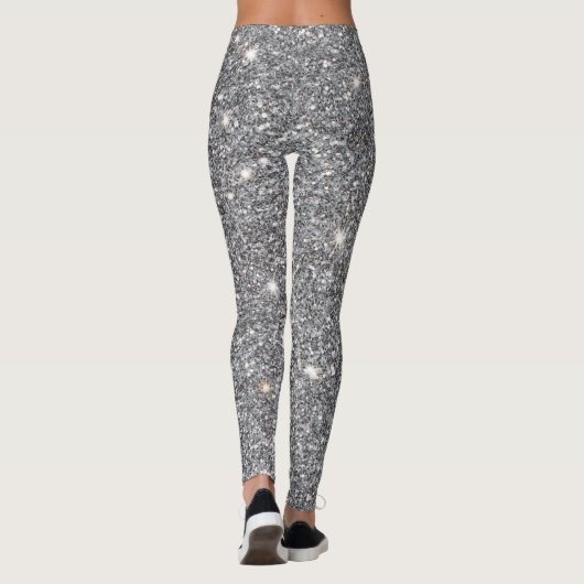 Silver Glitter Effect Leggings (Achterkant)