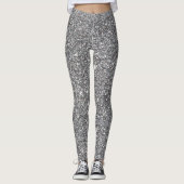 Silver Glitter Effect Leggings (Voorkant)