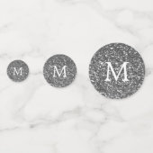 Silver Glitter Effect Monogram Huwelijk Confetti (Voorkanten)