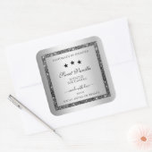 Silver Glitter Effect Product Verpakkingslabels Vierkante Sticker (Envelop)