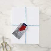 Silver Glitter Eiffel Tower Red White! Cadeaulabel (Met Touw)