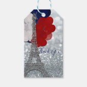 Silver Glitter Eiffel Tower Red White! Cadeaulabel (Voorkant)