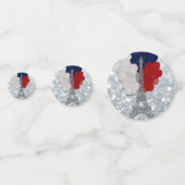 Silver Glitter Eiffel Tower Red White! Confetti (Voorkanten)