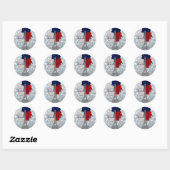 Silver Glitter Eiffel Tower Red White! Ronde Sticker (Vel)