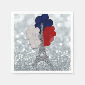 Silver Glitter Eiffel Tower Red White! Servet (Voorkant)