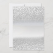 Silver Glitter Eiffeltoren, Glass, Hiel Quinceañer Kaart (Achterkant)