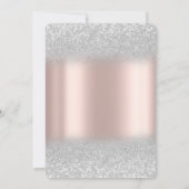 Silver Glitter Eiffeltoren, Glass Roos Gold Kaart (Achterkant)