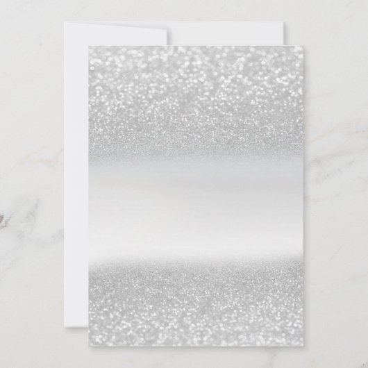 Silver Glitter Eiffeltoren, Hiel, Glass Quinceañer Kaart (Achterkant)