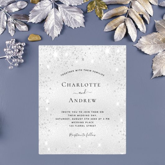 Silver glitter elegant bruiloft