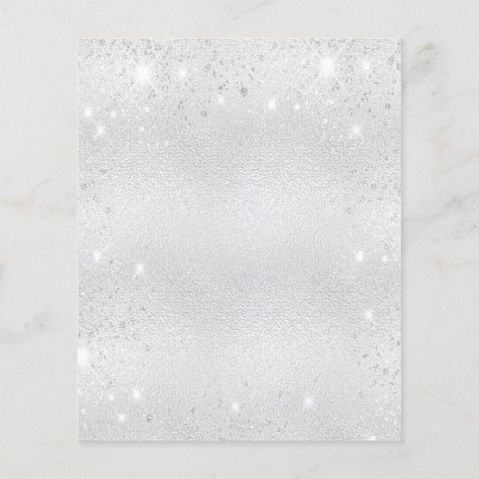 Silver glitter elegant bruiloft budget uitnodiging flyer (Achterkant)