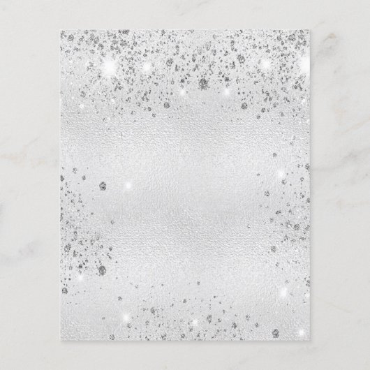 Silver glitter elegant budget verjaardaguitnodigin (Achterkant)