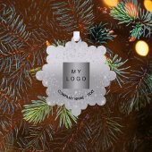 Silver glitter elegant business company logo ornament kaart