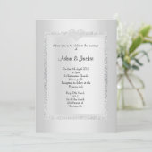 Silver Glitter ELEGANT CLASSY WEDDING Kaart (Staand voorkant)