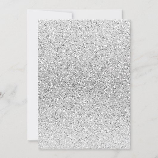 Silver Glitter ELEGANT CLASSY WEDDING Kaart (Achterkant)