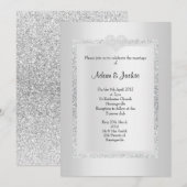 Silver Glitter ELEGANT CLASSY WEDDING Kaart (Voorkant / Achterkant)