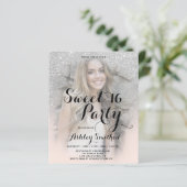 Silver glitter elegant fotobudget Sweet 16 (Staand voorkant)