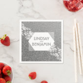 Silver Glitter Elegant Glam Wedding Servetten (Insitu)