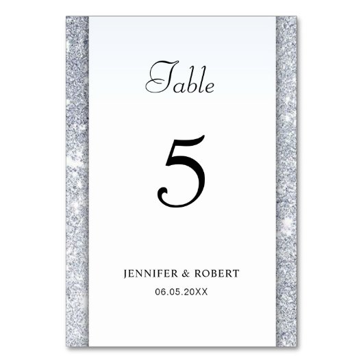 Silver Glitter Elegant Hand Script Moderne Sjabloo Kaart (Voorkant)