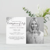 Silver Glitter Elegant Photo Celebration of life I Kaart (Staand voorkant)