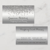 Silver Glitter Elegant Platinum Event Planner Visitekaartje (Voorkant / Achterkant)