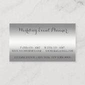 Silver Glitter Elegant Platinum Event Planner Visitekaartje (Achterkant)