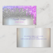 Silver Glitter Elegant Professional Drivers Visitekaartje (Voorkant / Achterkant)