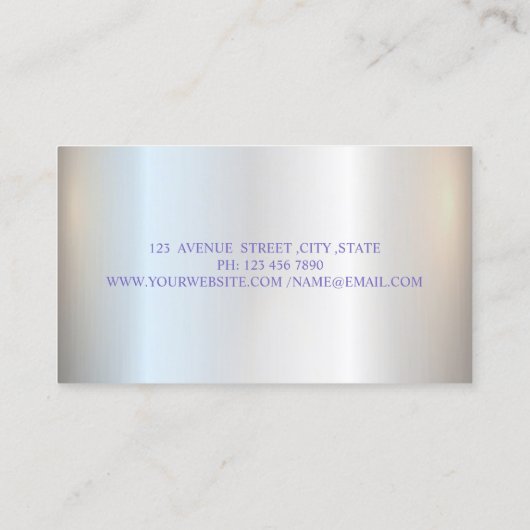 Silver Glitter Elegant Professional Drivers Visitekaartje (Achterkant)