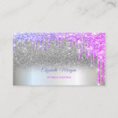 Silver Glitter Elegant Professional Drivers Visitekaartje (Voorkant)