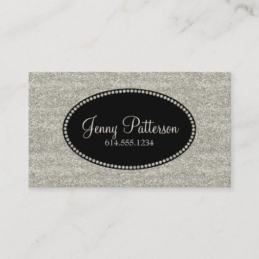 Silver Glitter  Elegant Visitekaartje (Voorkant)