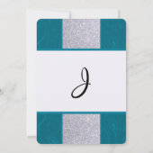 Silver Glitter en Aqua Blauwgroen met Zwematisch d Kaart (Achterkant)