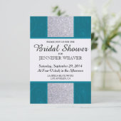 Silver Glitter en Aqua Blauwgroen met Zwematisch d Kaart (Staand voorkant)